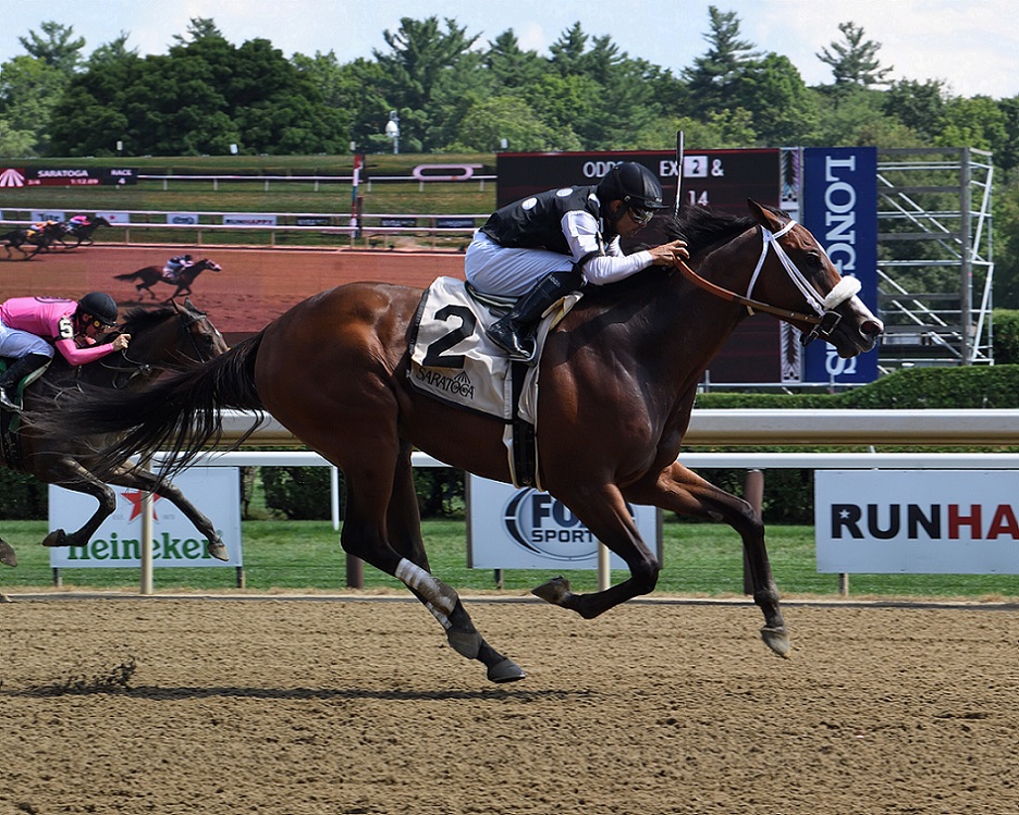 Naughty Gal, horse, Into Mischief, Adirondack Stakes, domingo, 7 de agosto de 2022, Saratoga. Foto: Coglaniese Photo & Susie Raisher