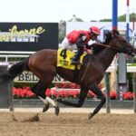 Candy Man Rocket, horse, Candy Ride, Runhappy Stakes, sábado, 13 de mayo de 2023, Belmont Park. Foto: Coglianese Photo