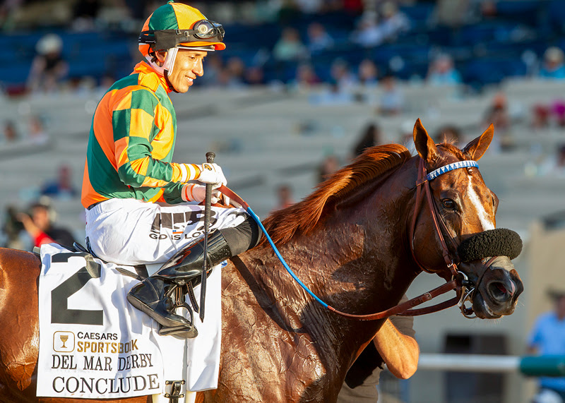 Conclude, Horses, Collected, Caesars Sportsbook Del Mar Derby, domingo, 3 de septiembre de 2023, Del Mar. Foto: Benoit Photo