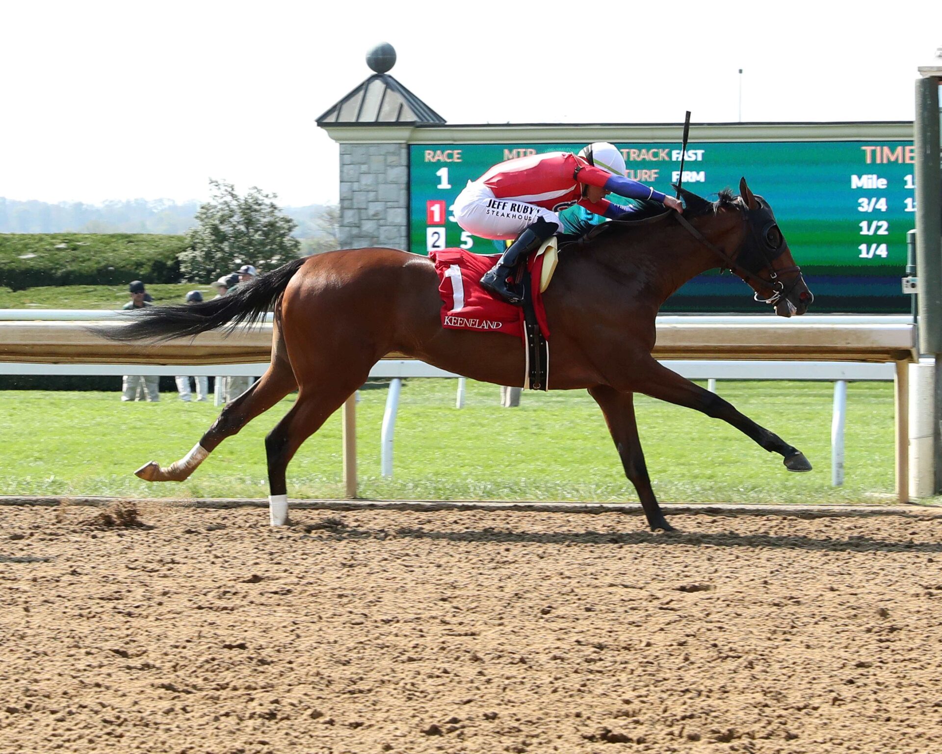Irad Ortiz Jr., jinete, victoria 4000, Good Temper, domingo, 13 de octubre de 2024, Maiden Special Weight, Keeneland. Foto: Coady Media