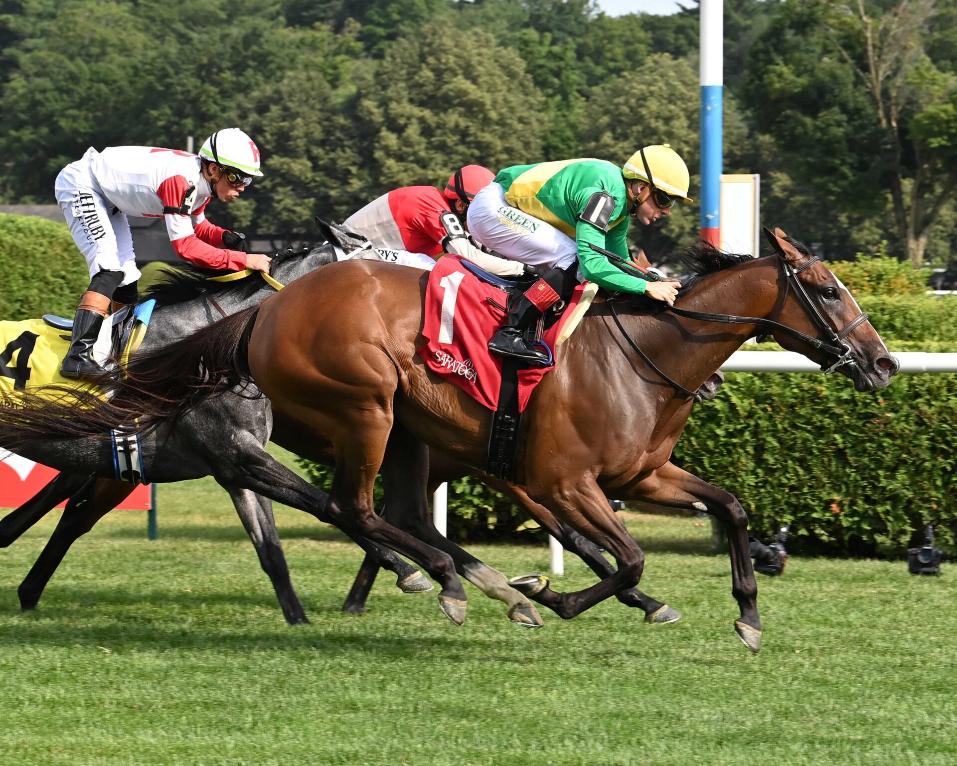 Ozara, horses, Lope De Vega, De La Rosa Stakes, jueves, 10 de julio de 2025, Saratoga. Foto: Coglianese Photo & Susie Raisher